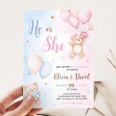 Search for balloon gender reveal invitations Teddy bear