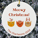 Search for funny cat christmas tree decorations Cute
