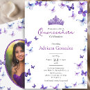Search for purple butterfly quinceanera invitations 15th birthday