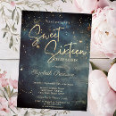 Search for galaxy sweet 16 invitations Gold