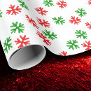 Search for red snowflake wrapping paper Green