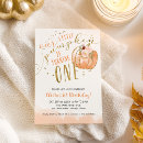 Search for our little pumpkin is turning one 1st birthday invitations Fall birthday party
