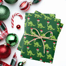 Search for christmas dinosaur wrapping paper Green