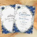 Search for royal blue and silver invitations Mis quince anos
