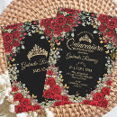 Search for red and gold quinceanera invitations Floral