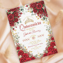 Search for red and gold quinceanera invitations Floral