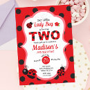 Search for ladybug 2nd birthday invitations Cute