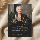 Search for black gold 70th birthday invitations Typography