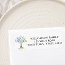 Search for green tree return address labels Watercolor