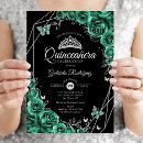 Search for emerald green quinceanera invitations Floral