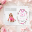 Search for trendy 1st birthday invitations Pink bow