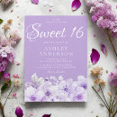 Search for violet sweet 16 invitations Birthday