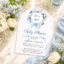 Search for blue floral wreath invitations Blue and white