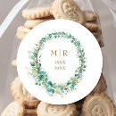 Search for eucalyptus wedding stickers Sage green and gold