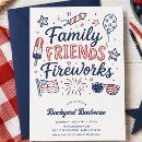 Search for family and friends party invitations Red white blue