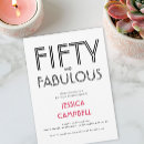 Search for fifty and fabulous birthday invitations Pink black