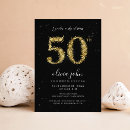 Search for male 50th birthday invitations Black and gold