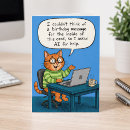 Search for blue cat birthday cards Cartoon