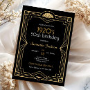 Search for 1920s birthday invitations Black and gold