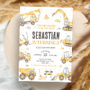 Search for boys construction birthday invitations Yellow dump truck