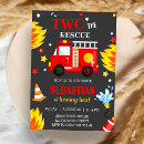 Search for rescue birthday invitations Fire truck party