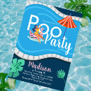 Search for teen pool party invitations Blue