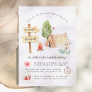 Search for girls camping birthday invitations Watercolor