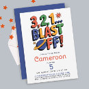 Search for space adventure birthday invitations Spaceship