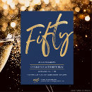 Search for blue 50th birthday invitations Minimalist