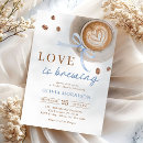 Search for love is brewing shower invitations Minimalist