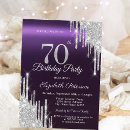 Search for purple glitter birthday invitations Violet