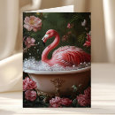 Search for tropical birthday cards Pink flamingo