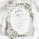 Search for mint green quinceanera invitations Watercolor flowers