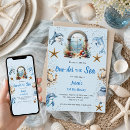 Search for ocean 1st birthday invitations Blue