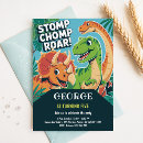 Search for stomp chomp and roar birthday invitations Modern birthday party