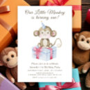 Search for monkey birthday invitations Watercolor