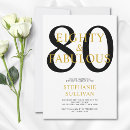 Search for black and gold 80th birthday invitations Eighty and fabulous