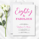 Search for fun 80th birthday invitations Pink