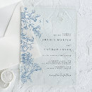 Search for blue flower wedding invitations Vintage