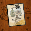 Search for how the west was one birthday invitations Western