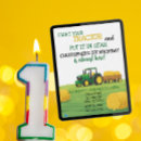 Search for tractor 1st birthday invitations First