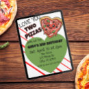 Search for love and pizza invitations Red