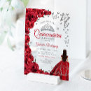 Search for red quinceanera invitations Watercolor floral