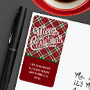 Search for tartan plaid return address labels Merry christmas