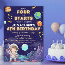 Search for space birthday invitations Reach four the stars