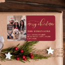 Search for red and gold return address labels Merry christmas