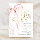 Search for pink bow birthday invitations Feminine