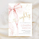 Search for pink bow birthday invitations Heart script
