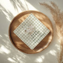 Search for green and white checkered napkins Gender neutral