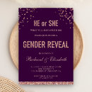 Search for purple gender reveal invitations Boy or girl